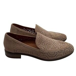 Clarks Collection‎ Trish Calla Loafers Sand Suede Leather Shoes Size 8